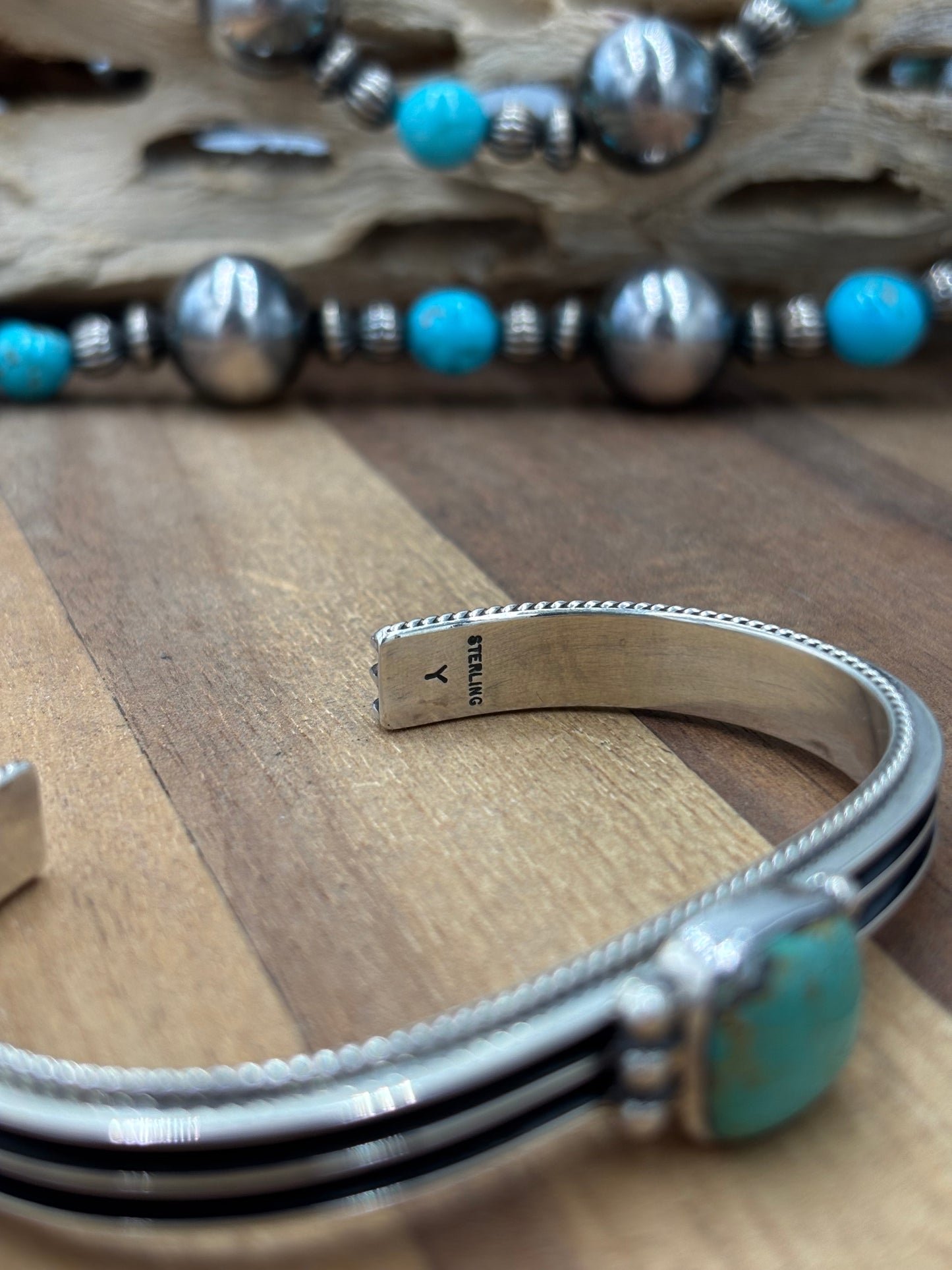 Turquoise Cuff #9826-10 by Yazzie, Navajo