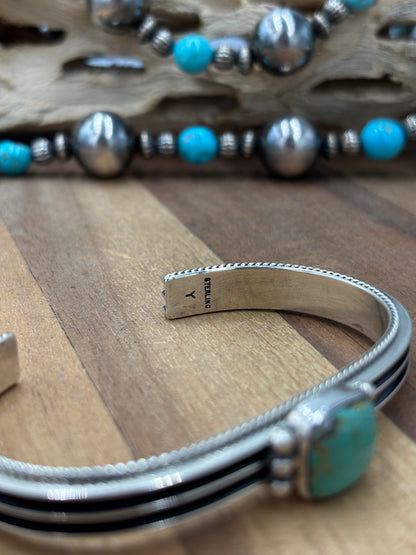Turquoise Cuff #9826-10 by Yazzie, Navajo