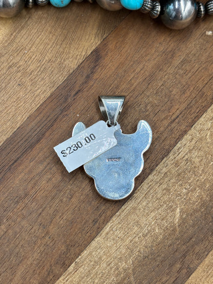 Orange Spiny #913-10 Cow Pendant