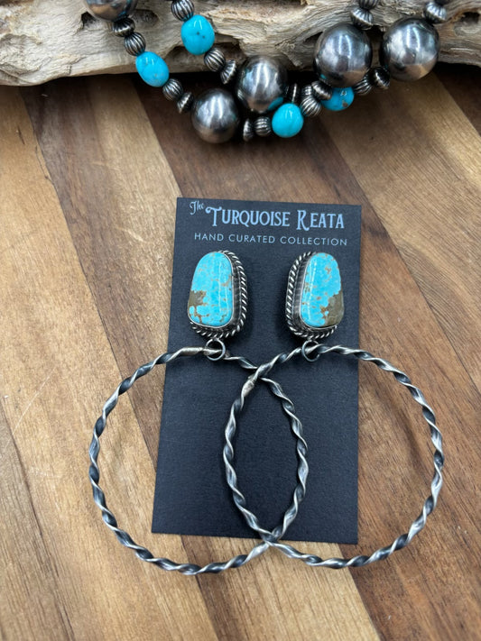 Mine #8 #812-3C Hoop Earrings by Elouise Kee, Navajo