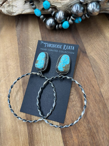 Mine #8 #812-3C Hoop Earrings by Elouise Kee, Navajo