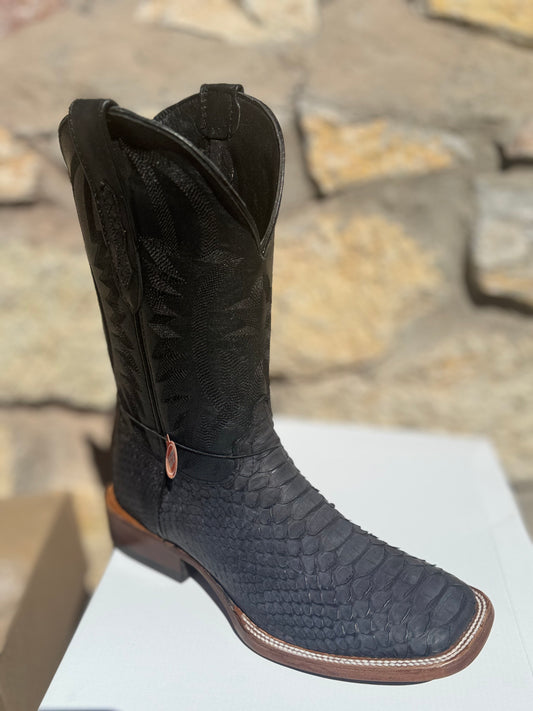 Signature Turquoise Reata Men's Boot – Exotics - The Adrian Black Python Square Toe Boot