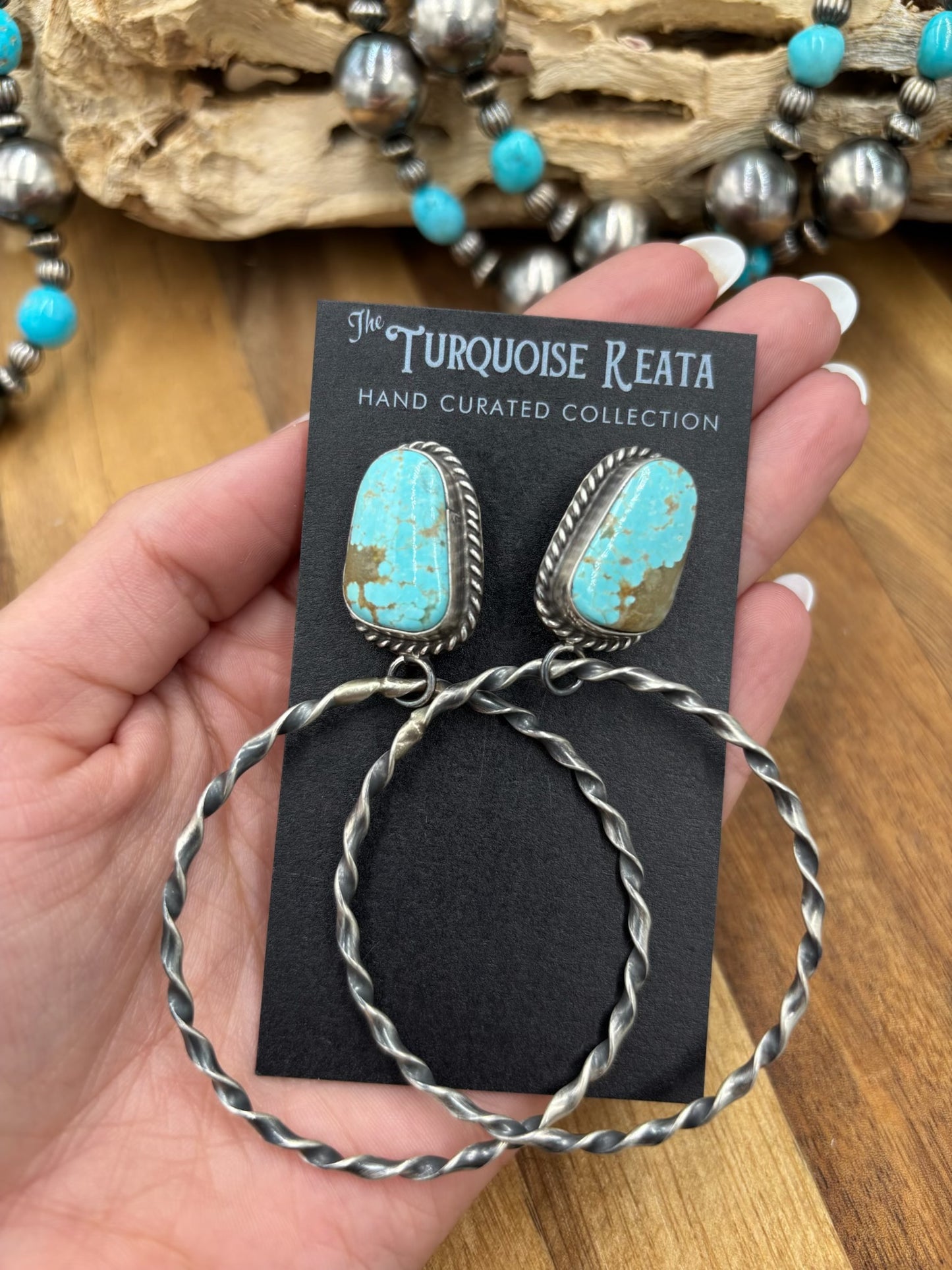 Mine #8 #812-3C Hoop Earrings by Elouise Kee, Navajo