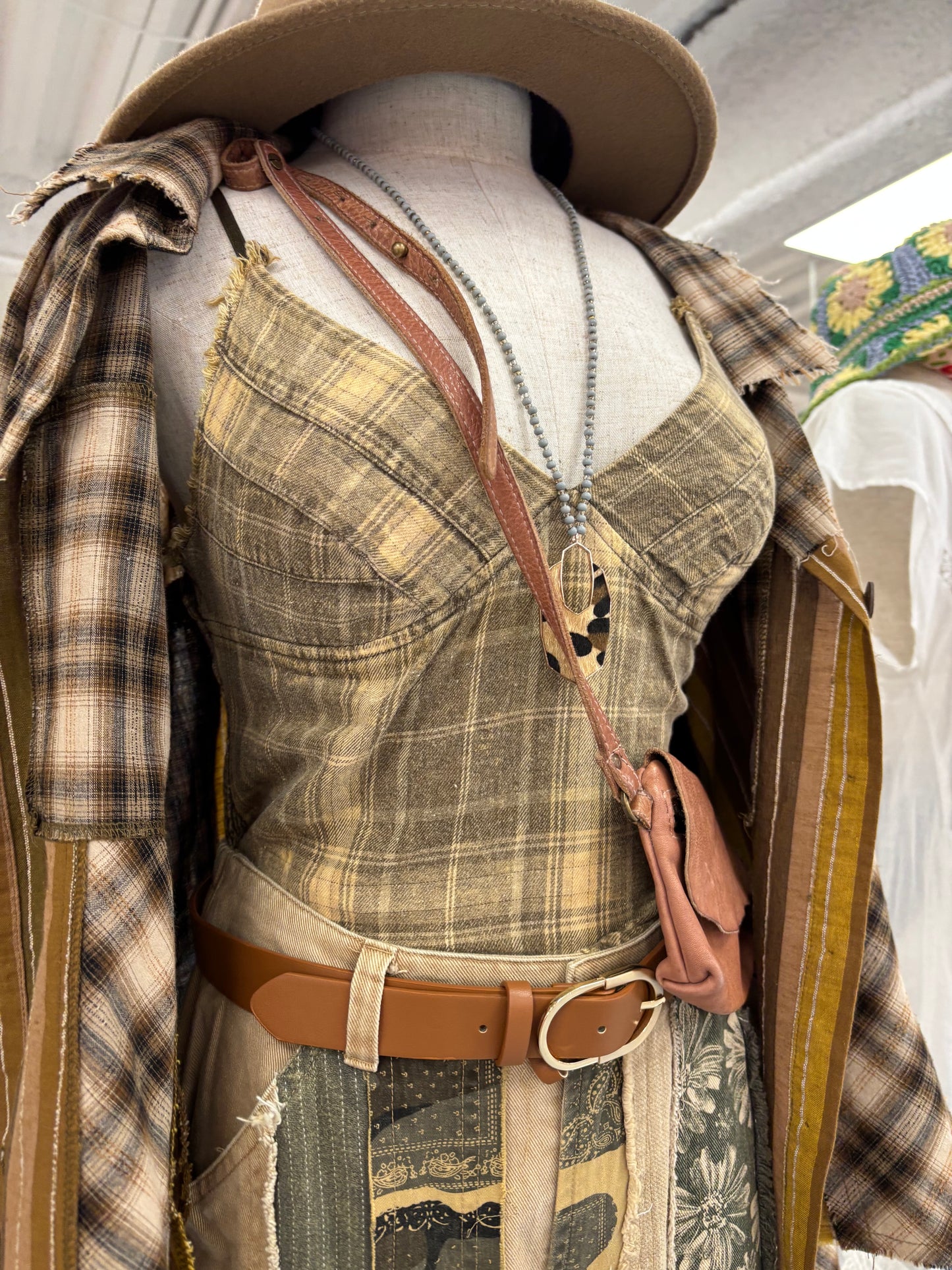 The Prairie Muse – Plaid Bustier Strap Top