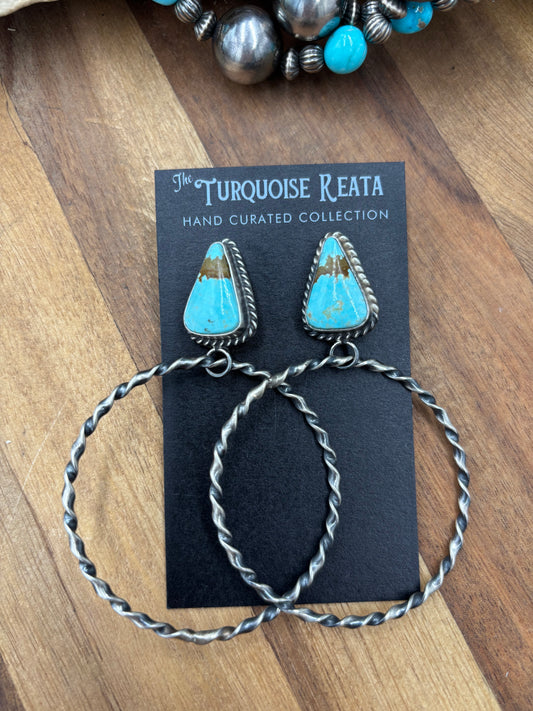 Mine #8 #812-2D Hoop Earrings by Elouise Kee, Navajo