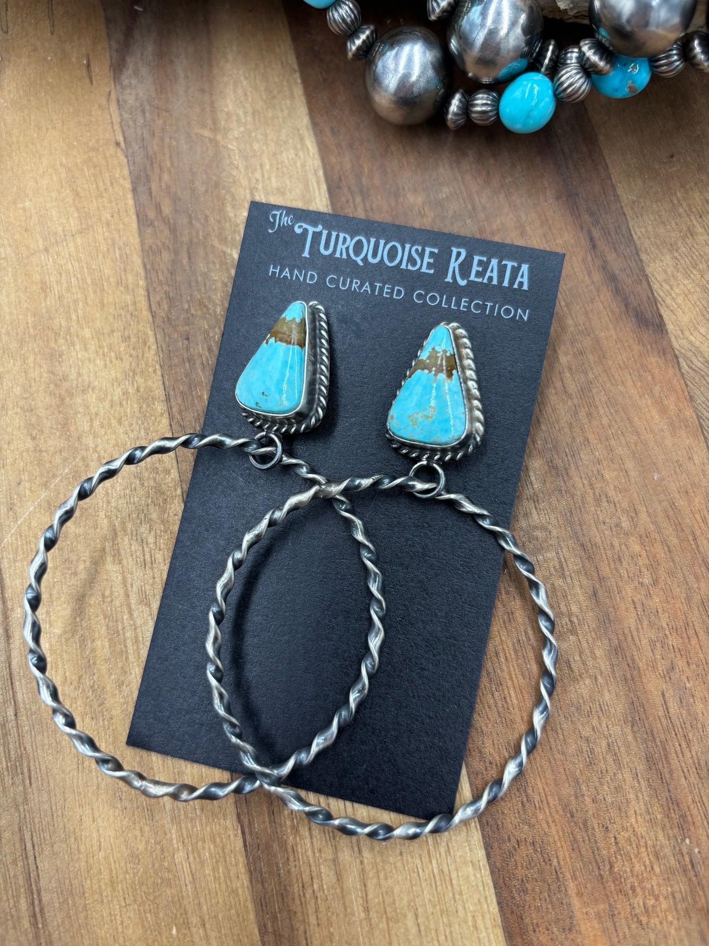 Mine #8 #812-2D Hoop Earrings by Elouise Kee, Navajo
