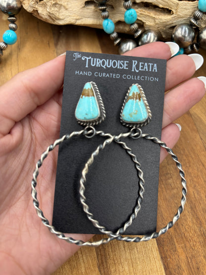 Mine #8 #812-2D Hoop Earrings by Elouise Kee, Navajo