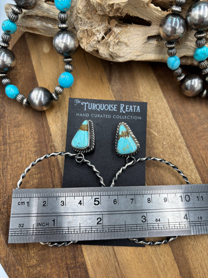 Mine #8 #812-2D Hoop Earrings by Elouise Kee, Navajo
