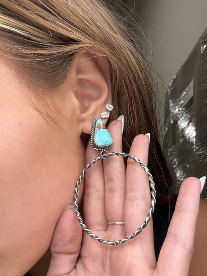 Mine #8 #812-2D Hoop Earrings by Elouise Kee, Navajo