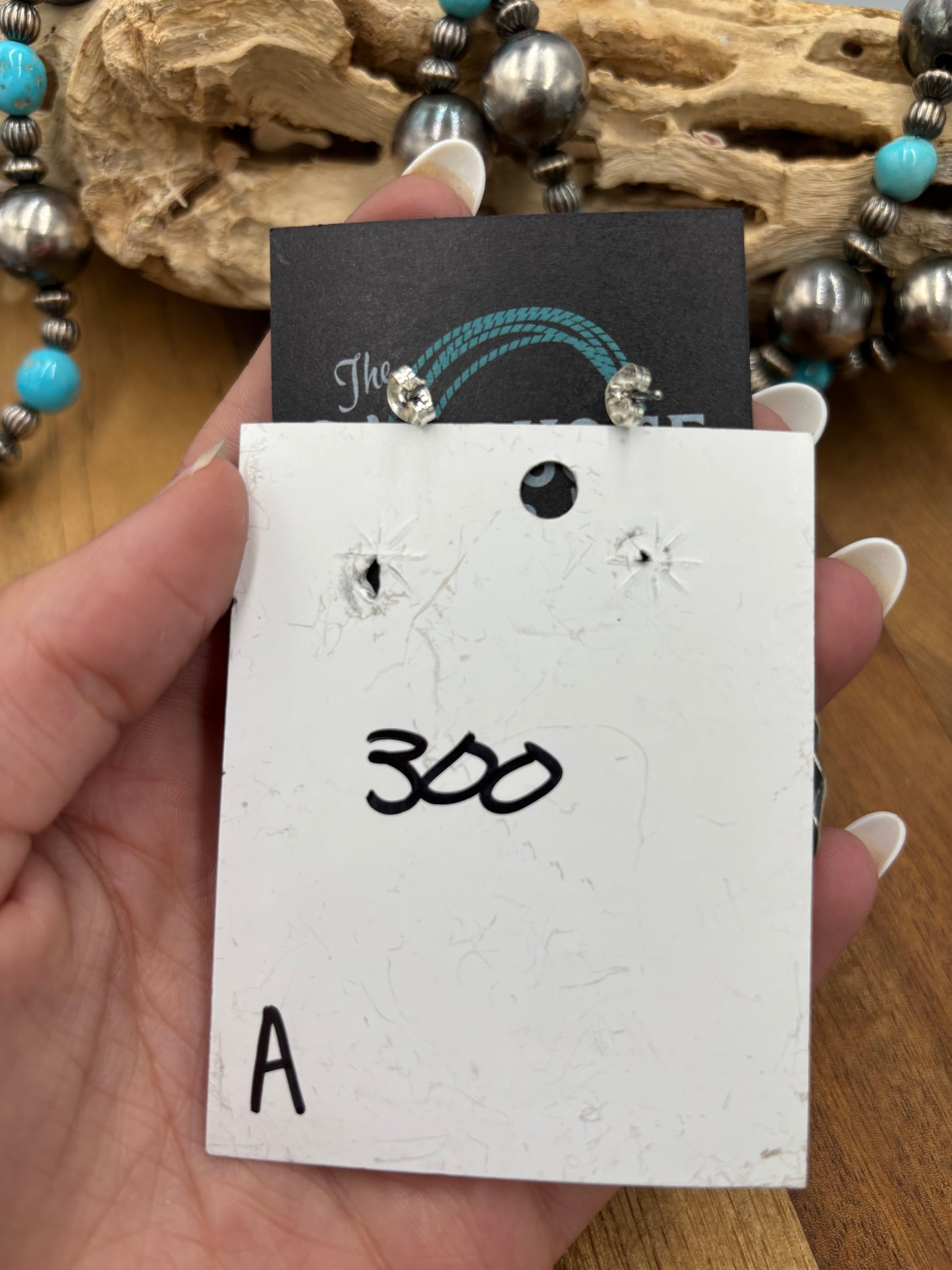 White Buffalo #826-3A Hoop Earrings by Elouise Kee, Navajo