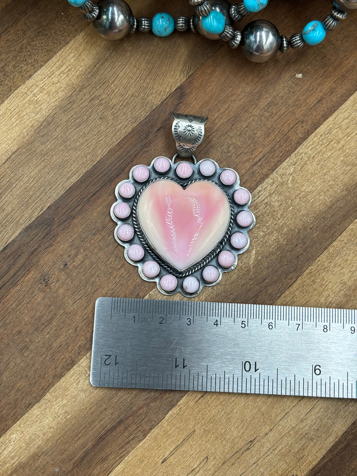 Pink Conch #911-12 Heart Pendant