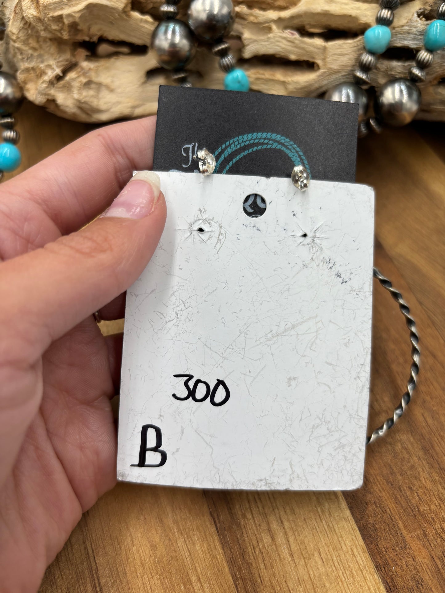 White Buffalo #812-1B Hoop Earrings by Elouise Kee, Navajo