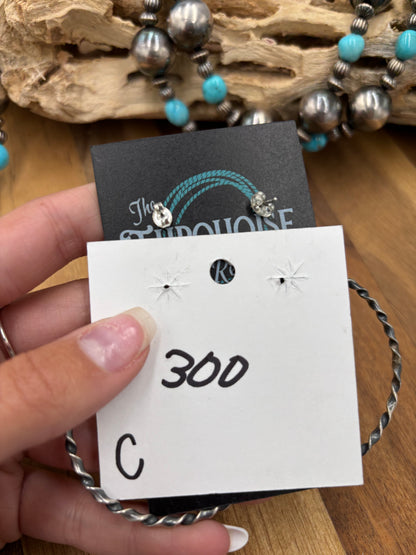 White Buffalo #826-3C Hoop Earrings by Elouise Kee, Navajo