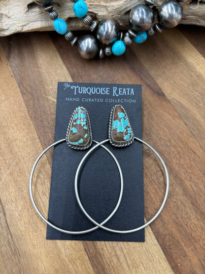 Mine #8 #826-2A Hoop Earrings by Elouise Kee, Navajo