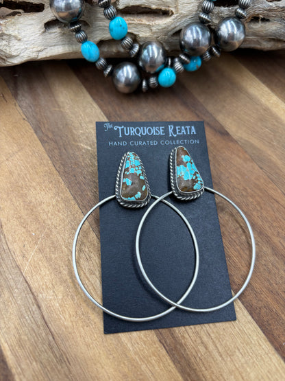 Mine #8 #826-2A Hoop Earrings by Elouise Kee, Navajo