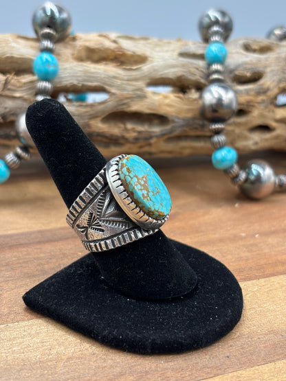 Turquoise #926-5 Ring Size 8.75 by Stanford Yazzie, Navajo