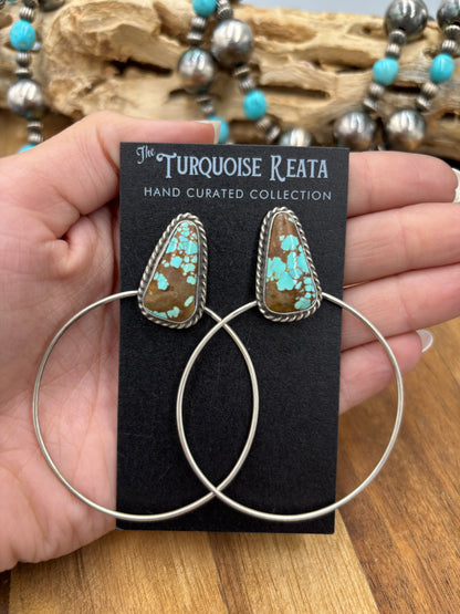 Mine #8 #826-2A Hoop Earrings by Elouise Kee, Navajo