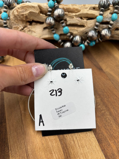 Mine #8 #826-2A Hoop Earrings by Elouise Kee, Navajo