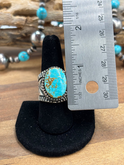 Turquoise #926-5 Ring Size 8.75 by Stanford Yazzie, Navajo