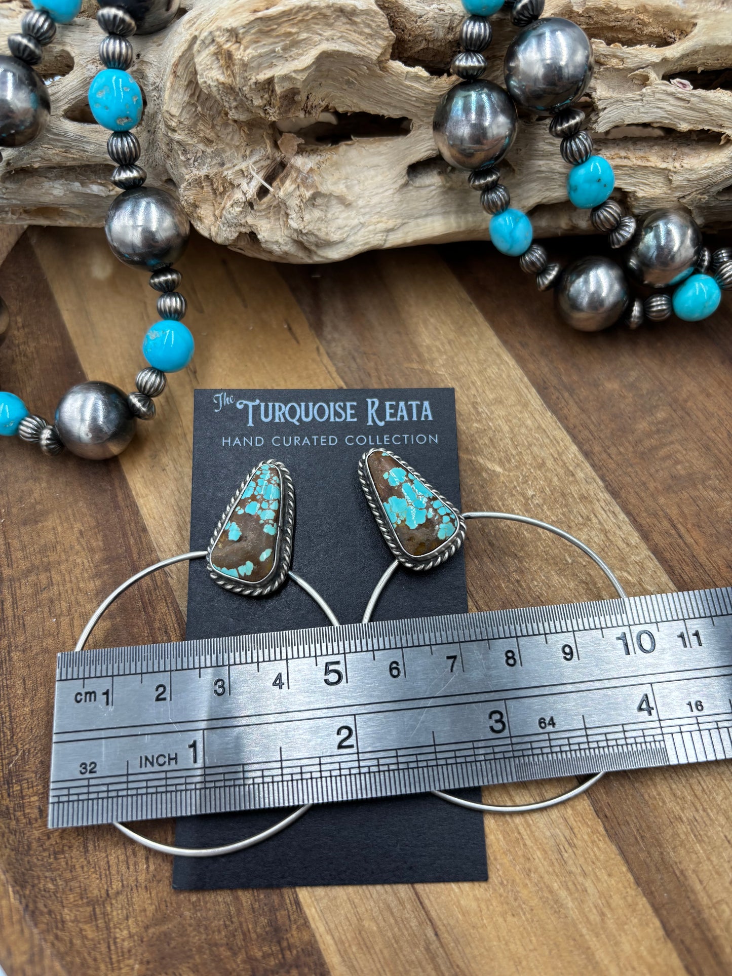 Mine #8 #826-2A Hoop Earrings by Elouise Kee, Navajo