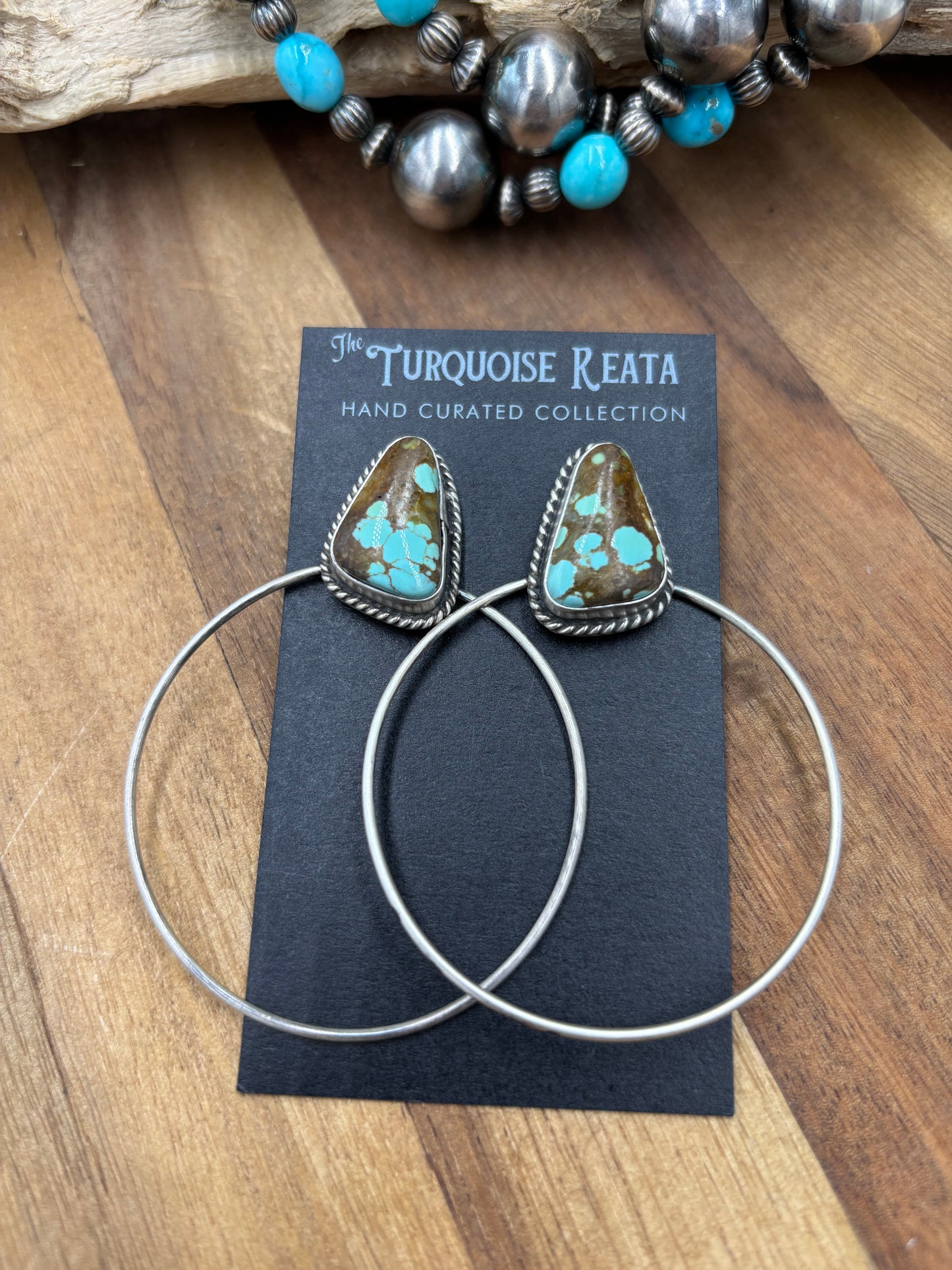 Mine #8 #826-2B Hoop Earrings by Elouise Kee, Navajo