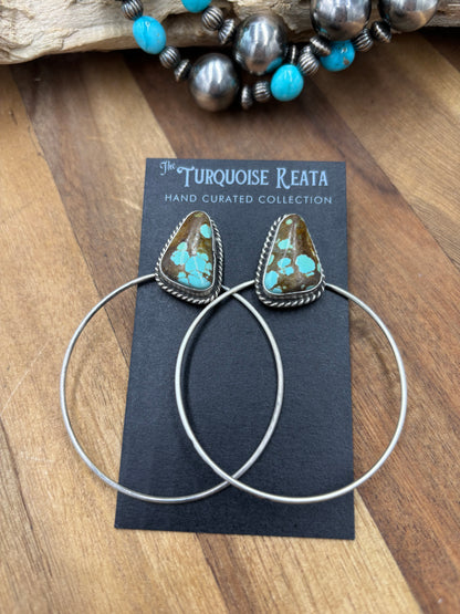 Mine #8 #826-2B Hoop Earrings by Elouise Kee, Navajo
