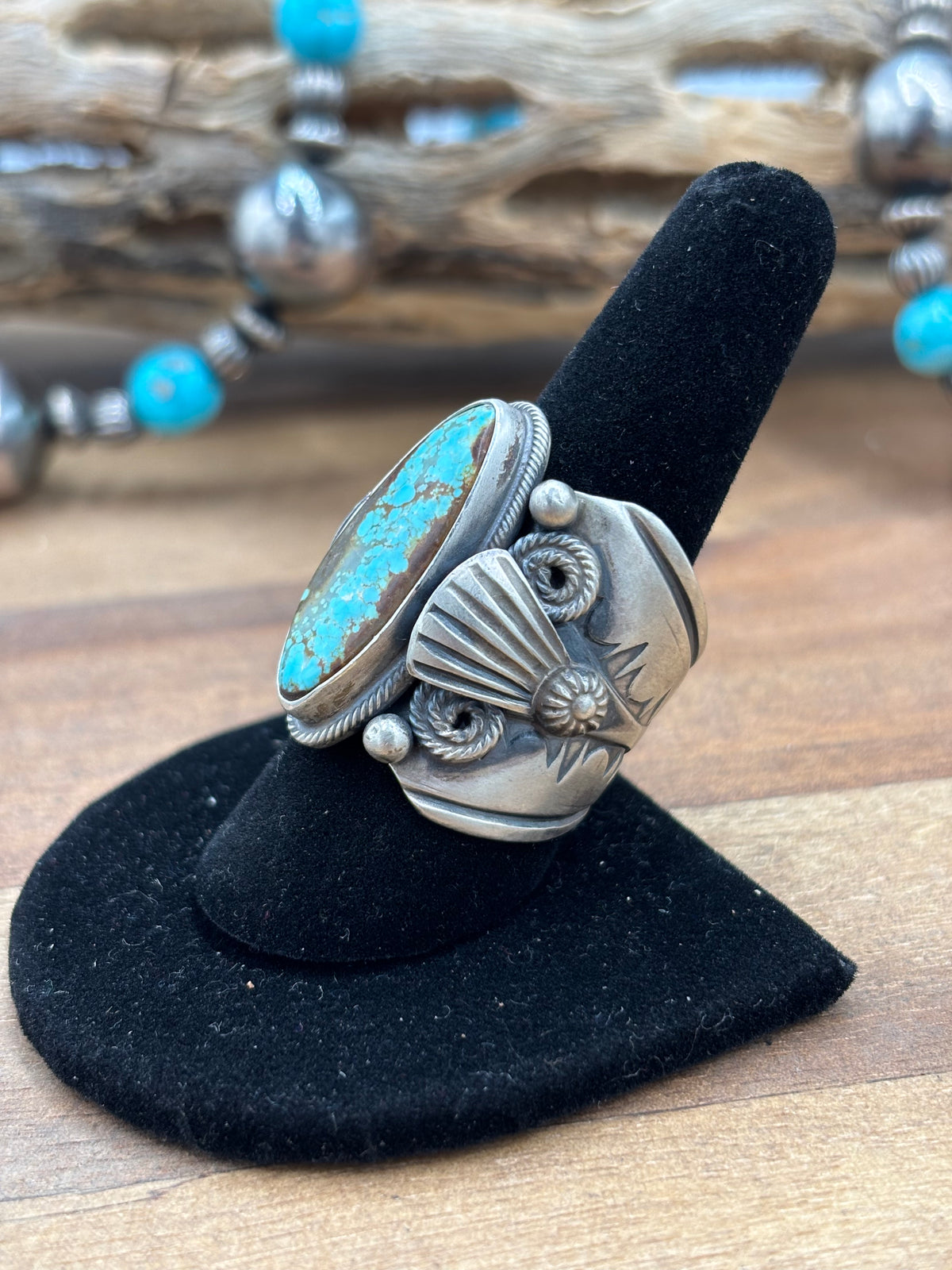 Turquoise #926-4 Ring Size 10 by JJ, Navajo