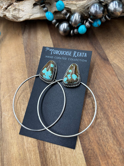 Mine #8 #826-2B Hoop Earrings by Elouise Kee, Navajo