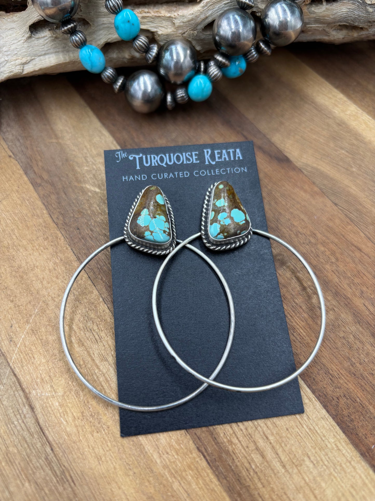 Mine #8 #826-2B Hoop Earrings by Elouise Kee, Navajo