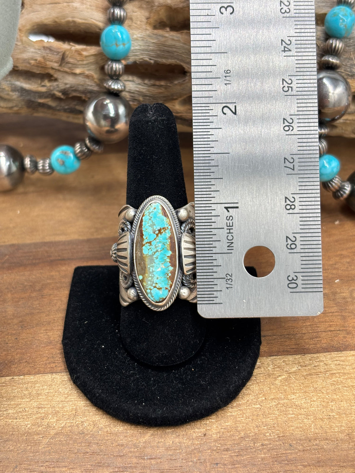 Turquoise #926-4 Ring Size 10 by JJ, Navajo