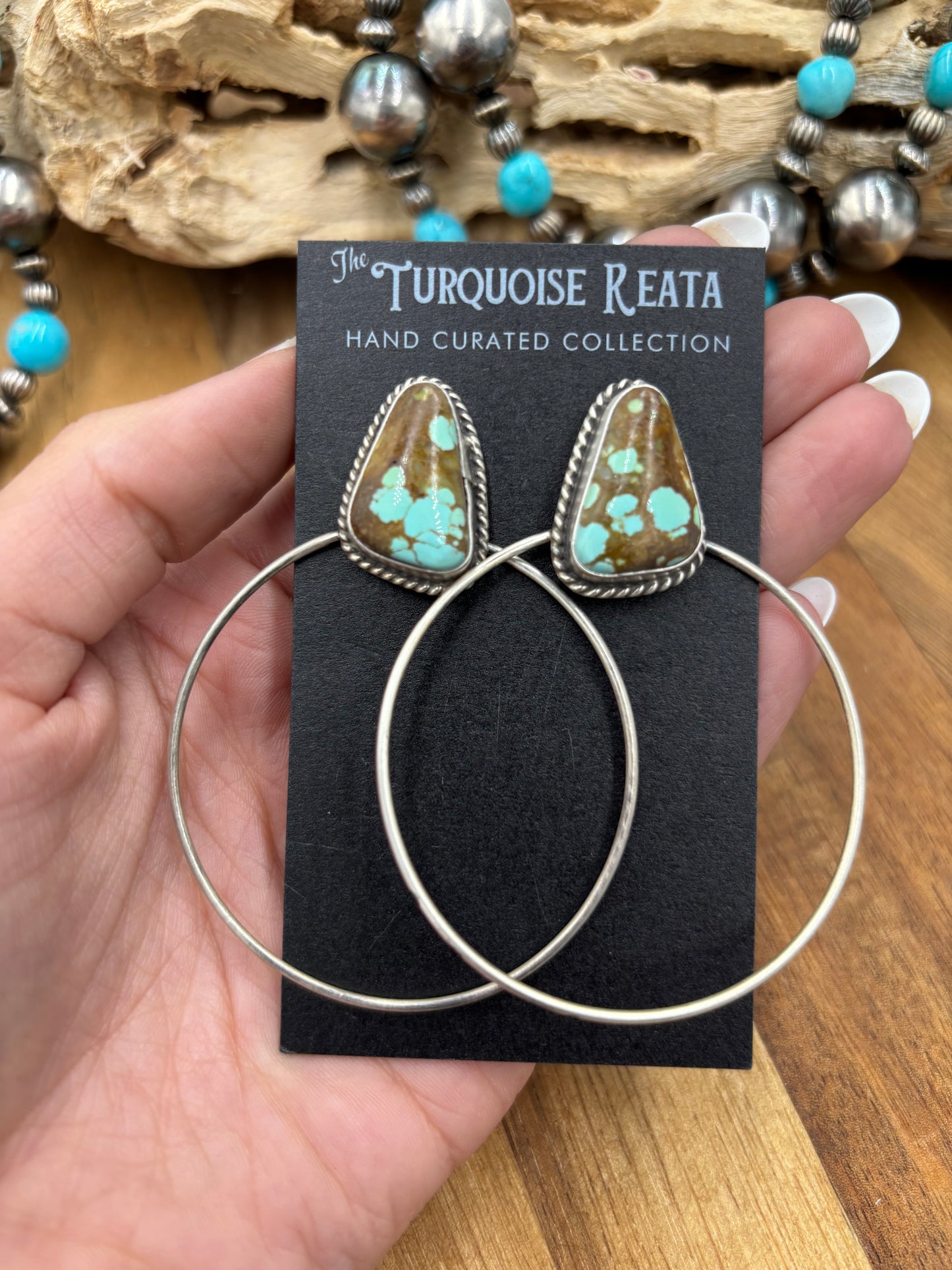 Mine #8 #826-2B Hoop Earrings by Elouise Kee, Navajo