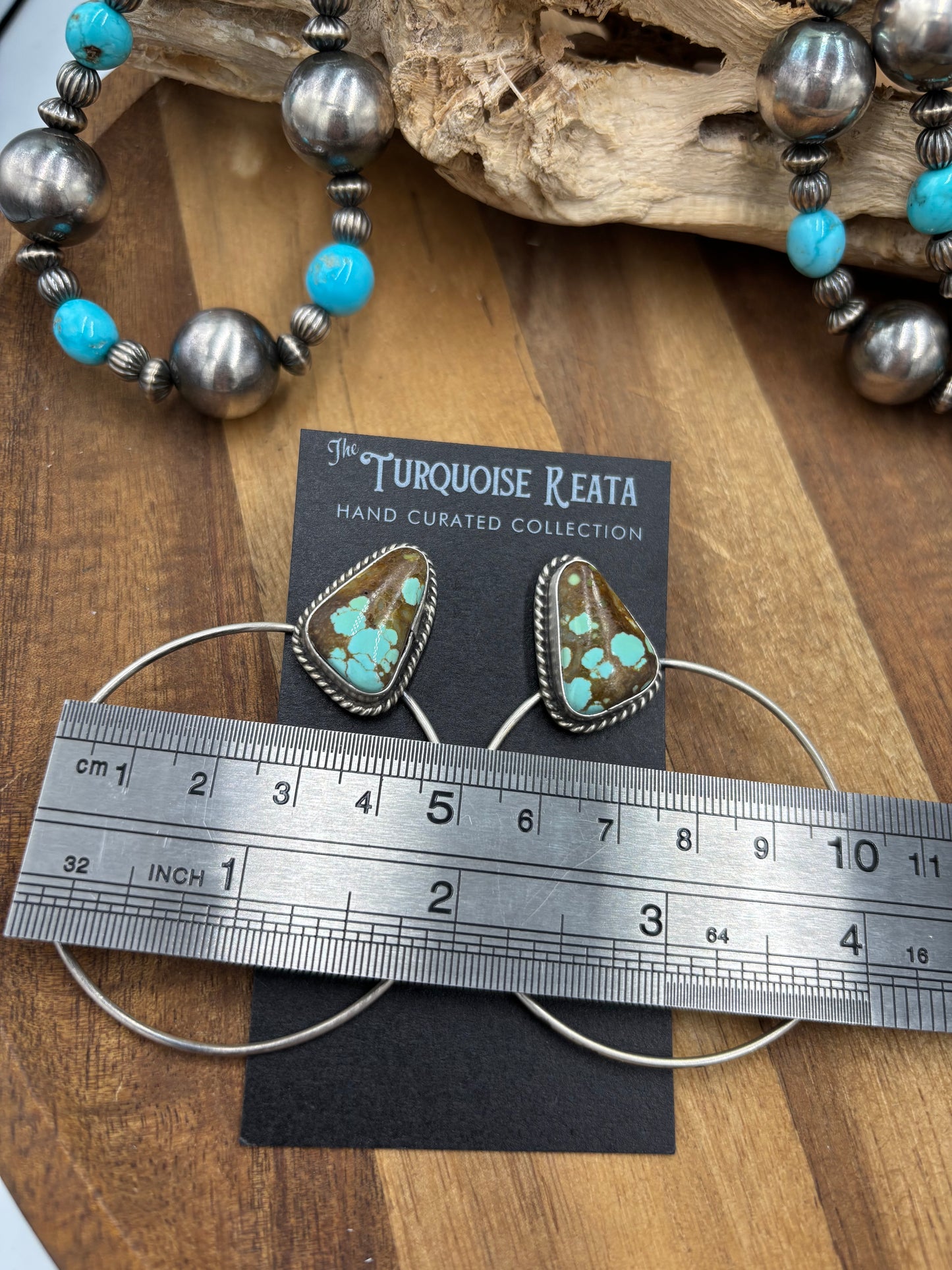 Mine #8 #826-2B Hoop Earrings by Elouise Kee, Navajo