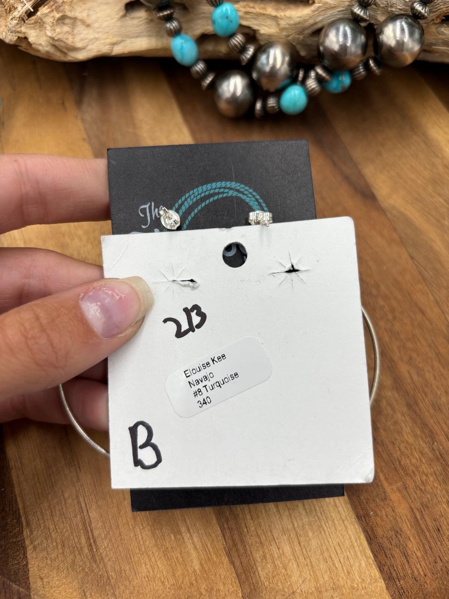 Mine #8 #826-2B Hoop Earrings by Elouise Kee, Navajo