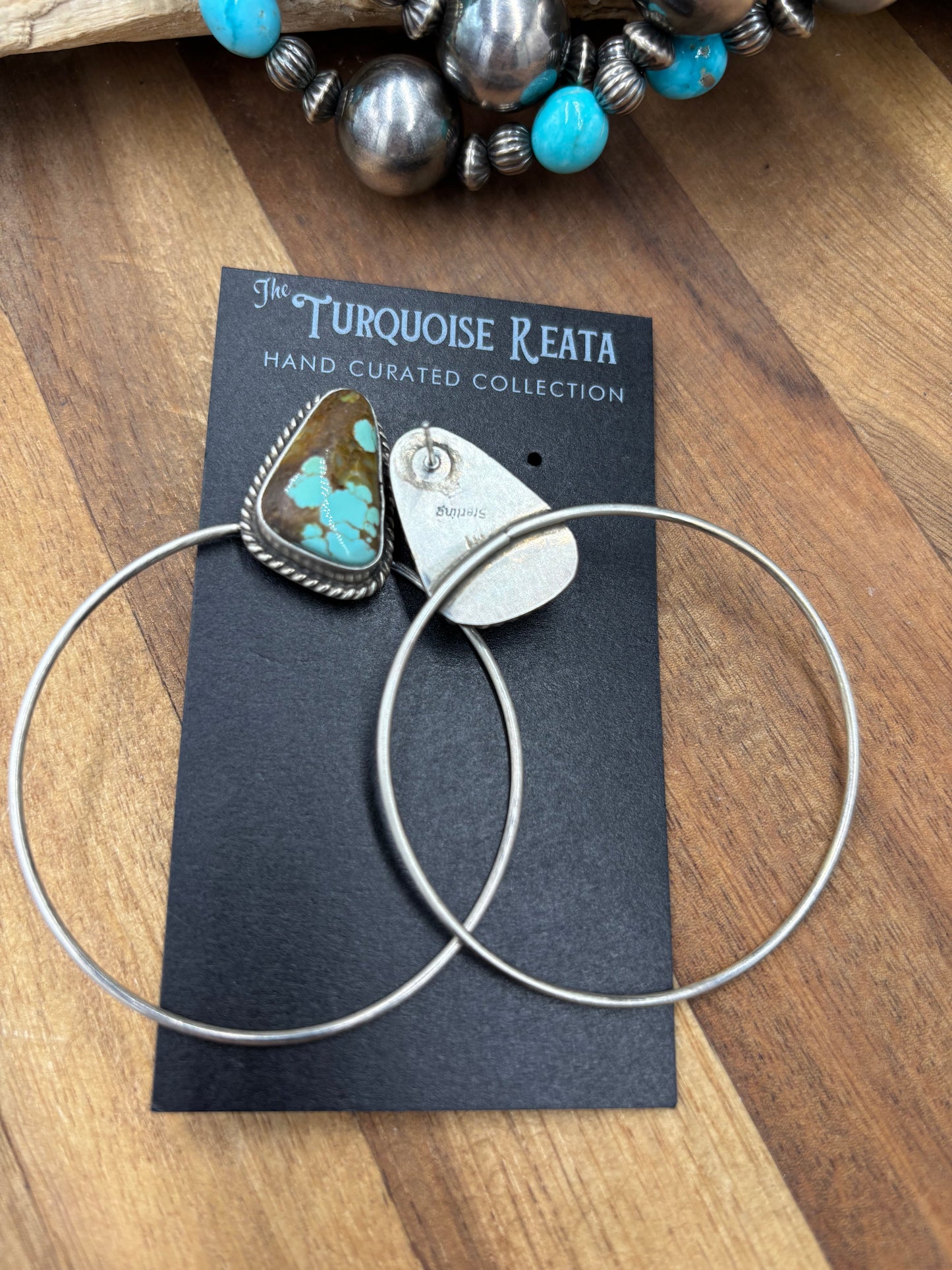 Mine #8 #826-2B Hoop Earrings by Elouise Kee, Navajo