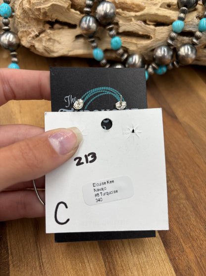 Mine #8 #826-2C Hoop Earrings by Elouise Kee, Navajo