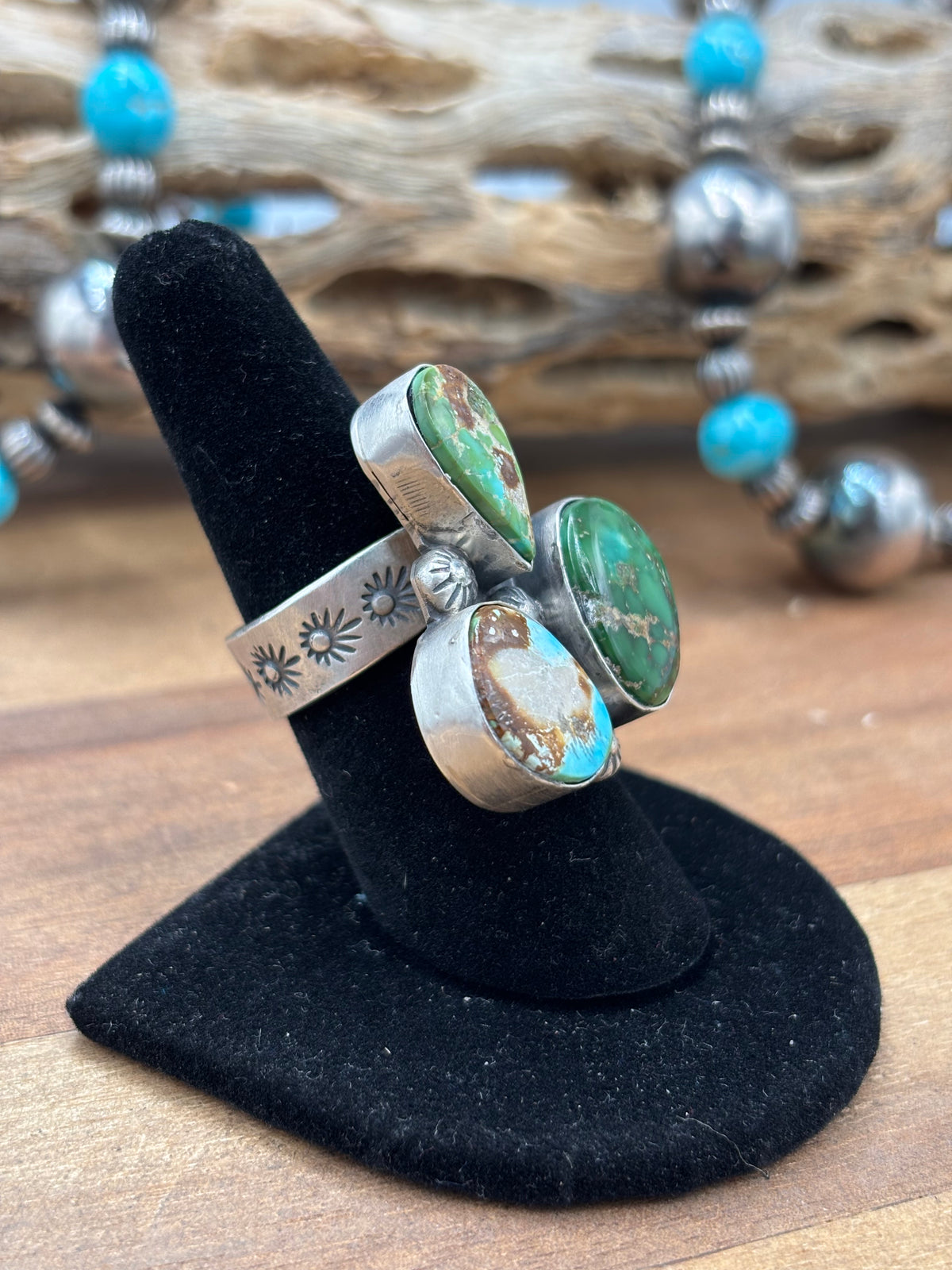 Sonoran Gold #926-7 Adjustable Three Stone Ring