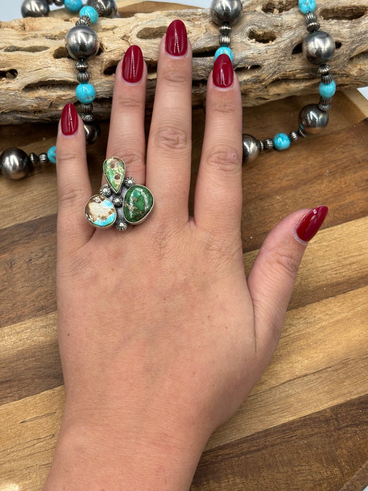 Sonoran Gold #926-7 Adjustable Three Stone Ring