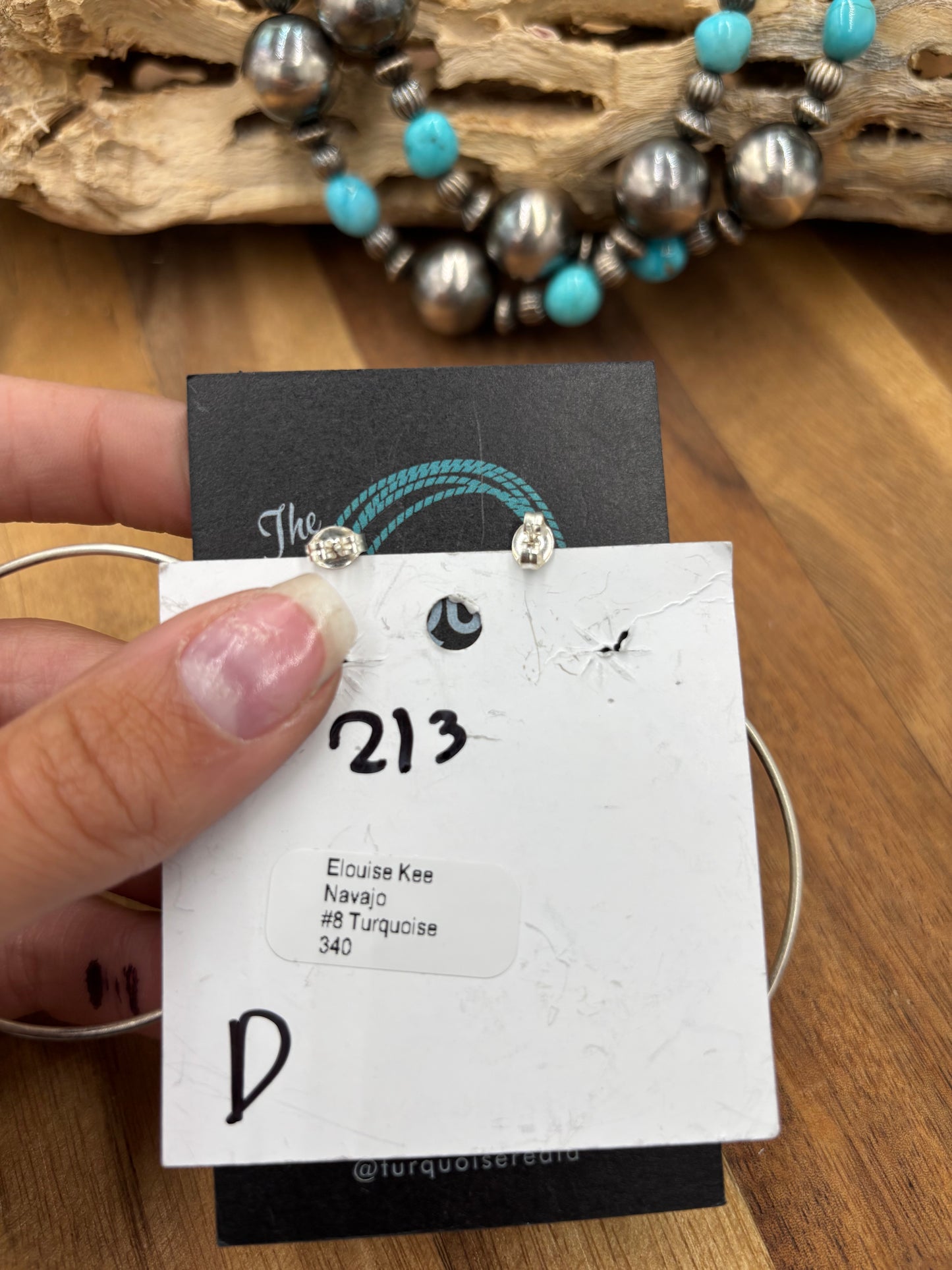 Mine #8 #826-2D Hoop Earrings by Elouise Kee, Navajo