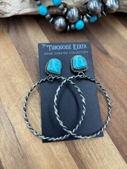 Mine #8 #826-1A Hoop Earrings by Elouise Kee, Navajo