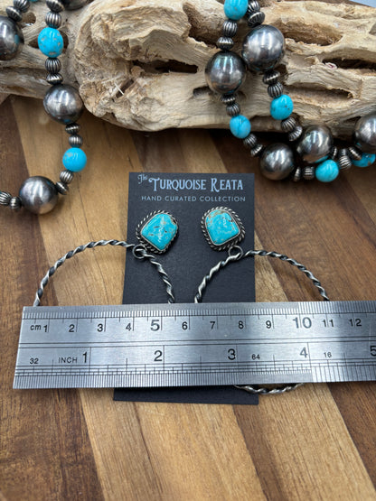 Mine #8 #826-1A Hoop Earrings by Elouise Kee, Navajo