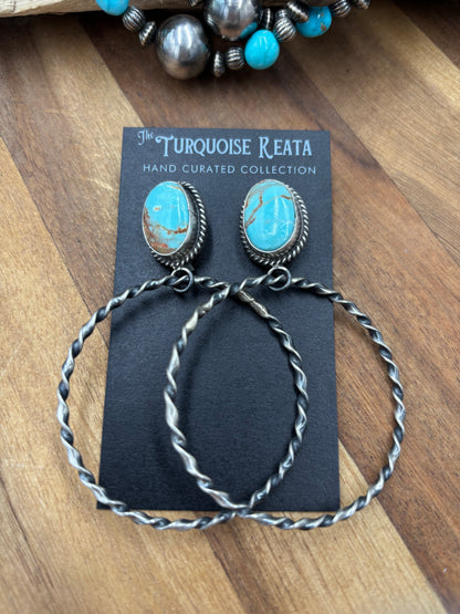 Mine #8 #826-1B Hoop Earrings by Elouise Kee, Navajo