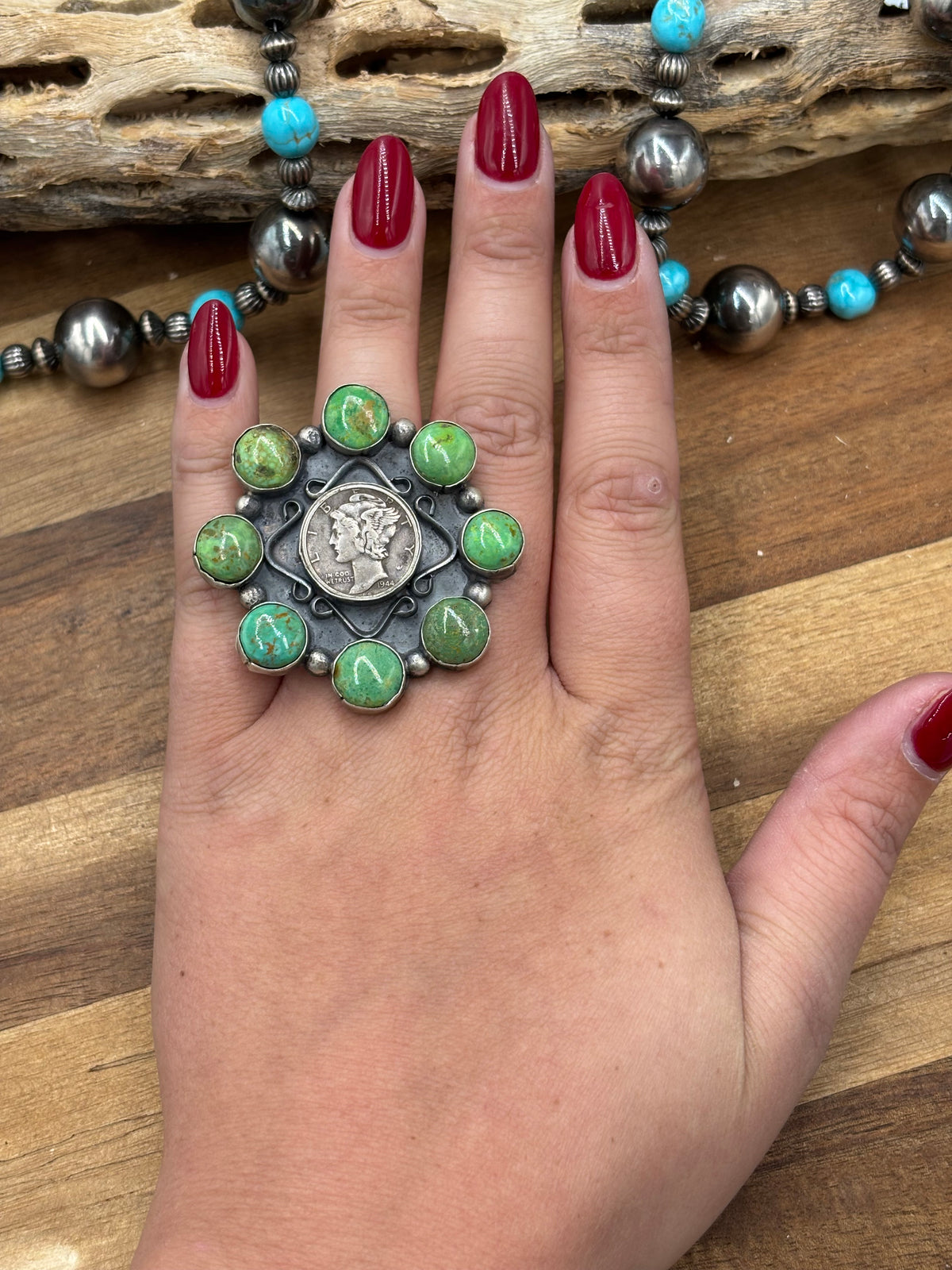 Sonoran Gold #926-9 Size 7.5 Ring Coin Ring by Philbert Nez