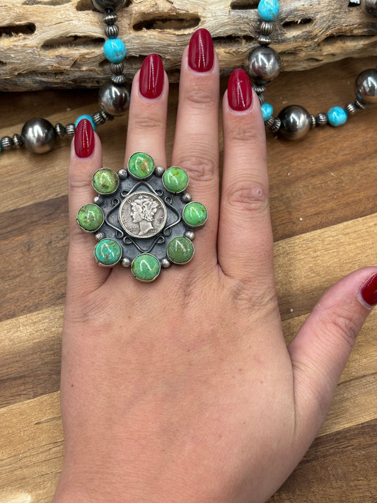 Sonoran Gold #926-9 Size 7.5 Ring Coin Ring by Philbert Nez