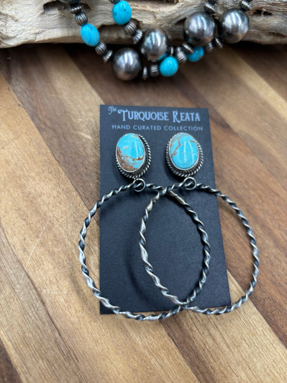 Mine #8 #826-1B Hoop Earrings by Elouise Kee, Navajo