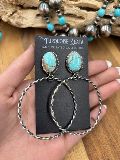 Mine #8 #826-1B Hoop Earrings by Elouise Kee, Navajo