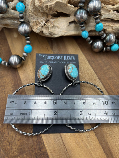 Mine #8 #826-1B Hoop Earrings by Elouise Kee, Navajo