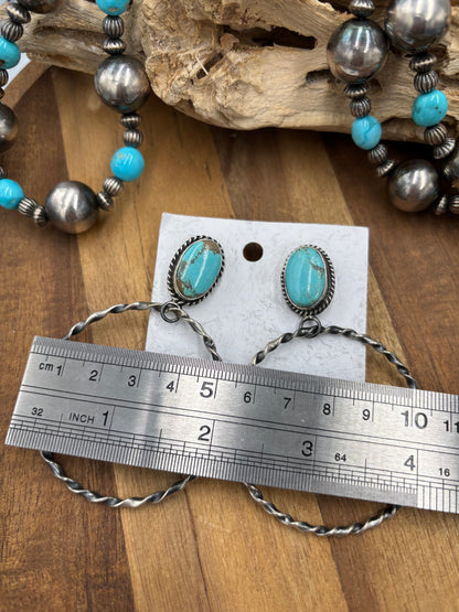 Mine #8 #826-1B Hoop Earrings by Elouise Kee, Navajo