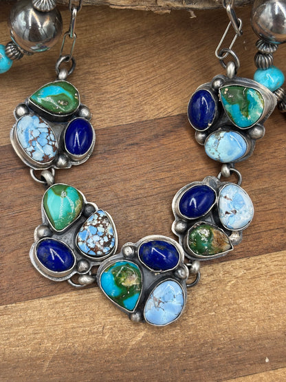 Multi Stone Choker #927-1 by Boyd Ashley, Navajo Golden Hills, Lapis, Sonoran Gold