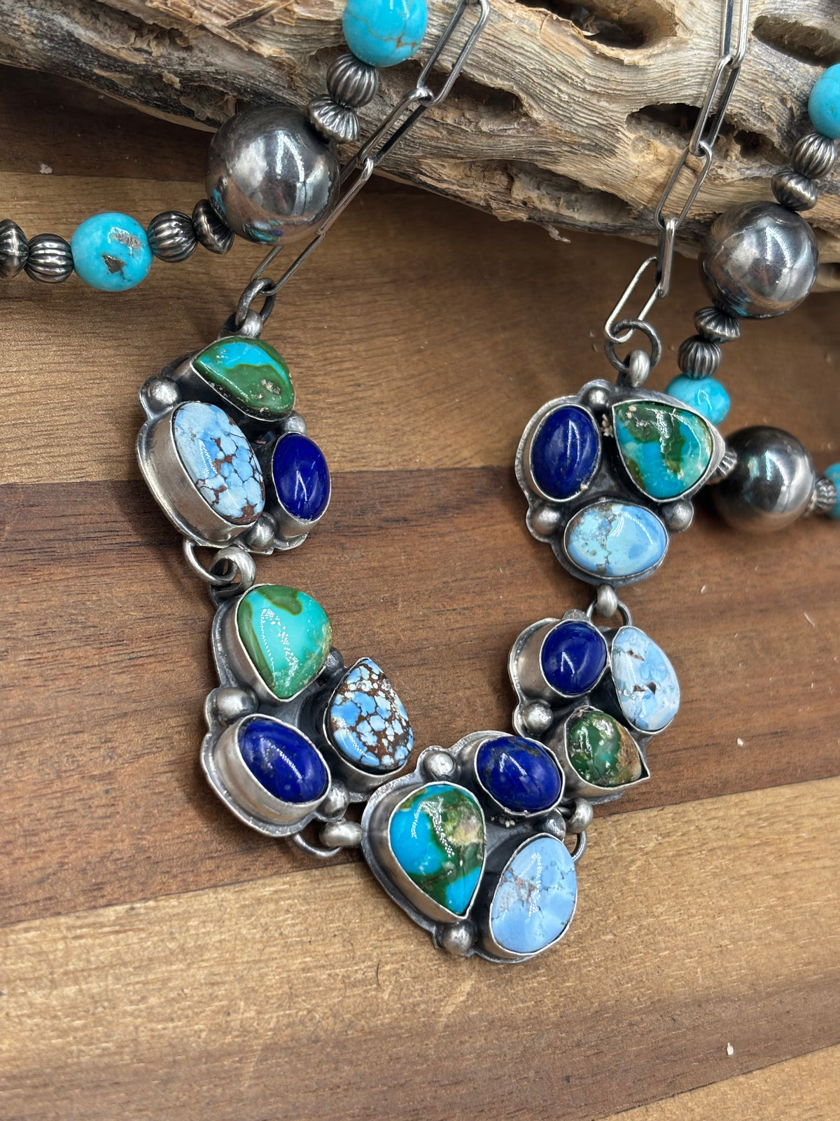 Multi Stone Choker #927-1 by Boyd Ashley, Navajo Golden Hills, Lapis, Sonoran Gold