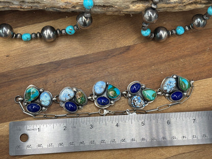 Multi Stone Choker #927-1 by Boyd Ashley, Navajo Golden Hills, Lapis, Sonoran Gold
